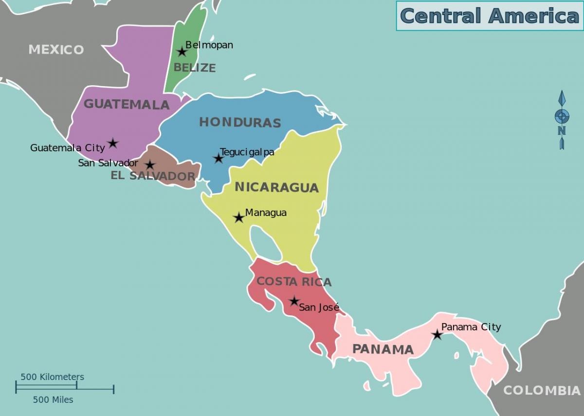 kaart van Honduras kaart van centraal-amerika