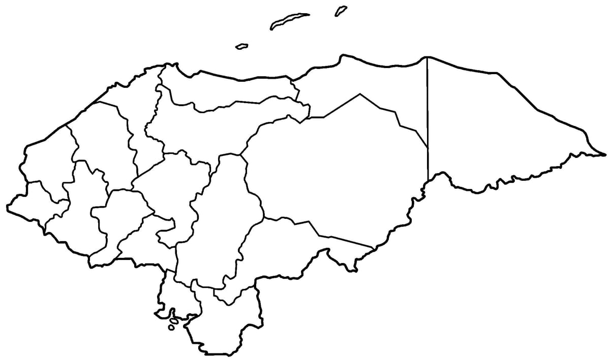 kaart blanco kaart van Honduras