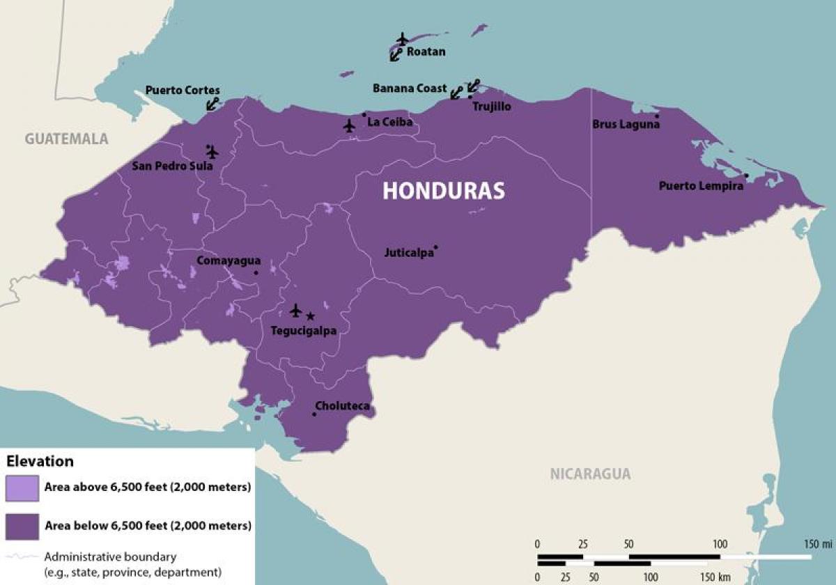 kaart van Honduras zika