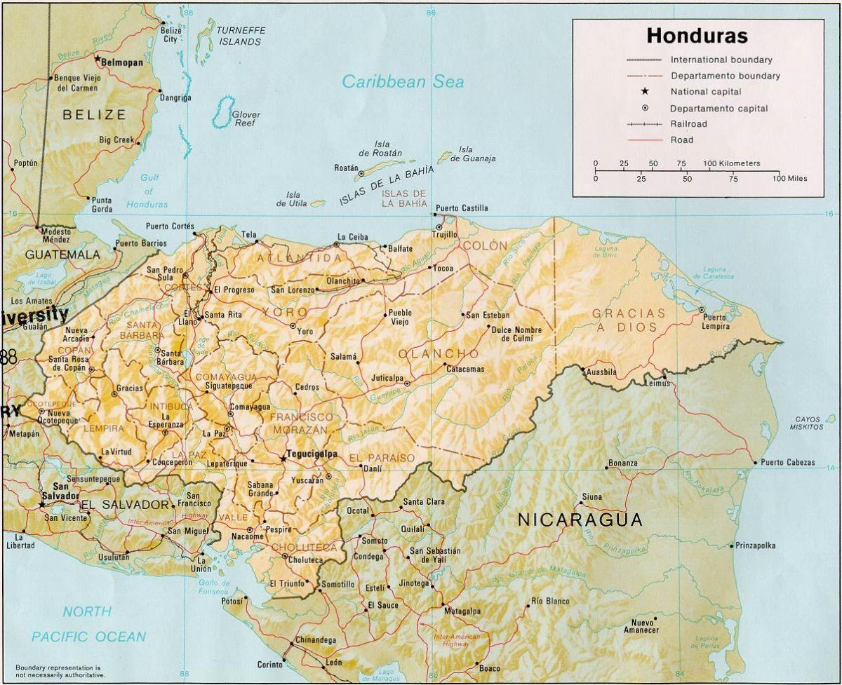 roatan bay islands in Honduras kaart