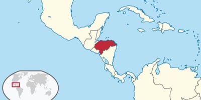 Kaart van Honduras continent
