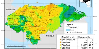 Kaart van Honduras klimaat